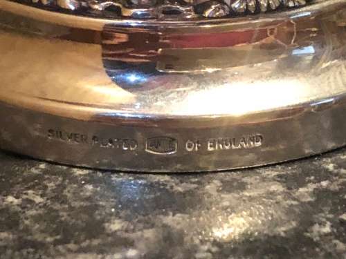 WOW !!! SMALL EMBOSSED VINTAGE LANTHE SILVER PLATED TABLE CENTRE DISPLAY ROSE BOWL WITH MARKINGS